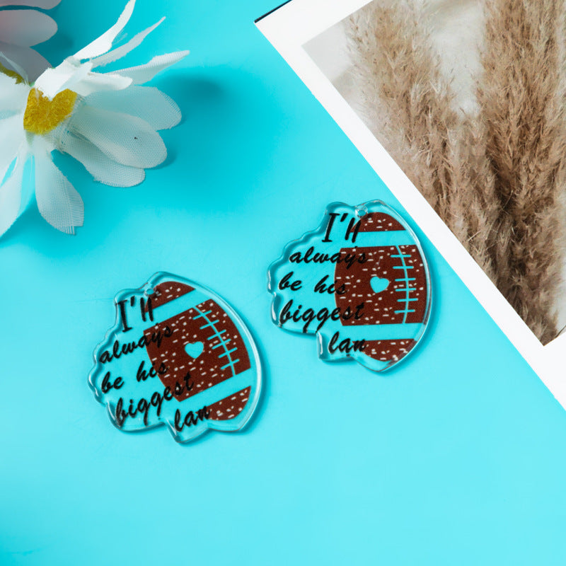 Wholesale 10pcs Acrylic DIY Double-sided Color Matching Letters Football Accessories