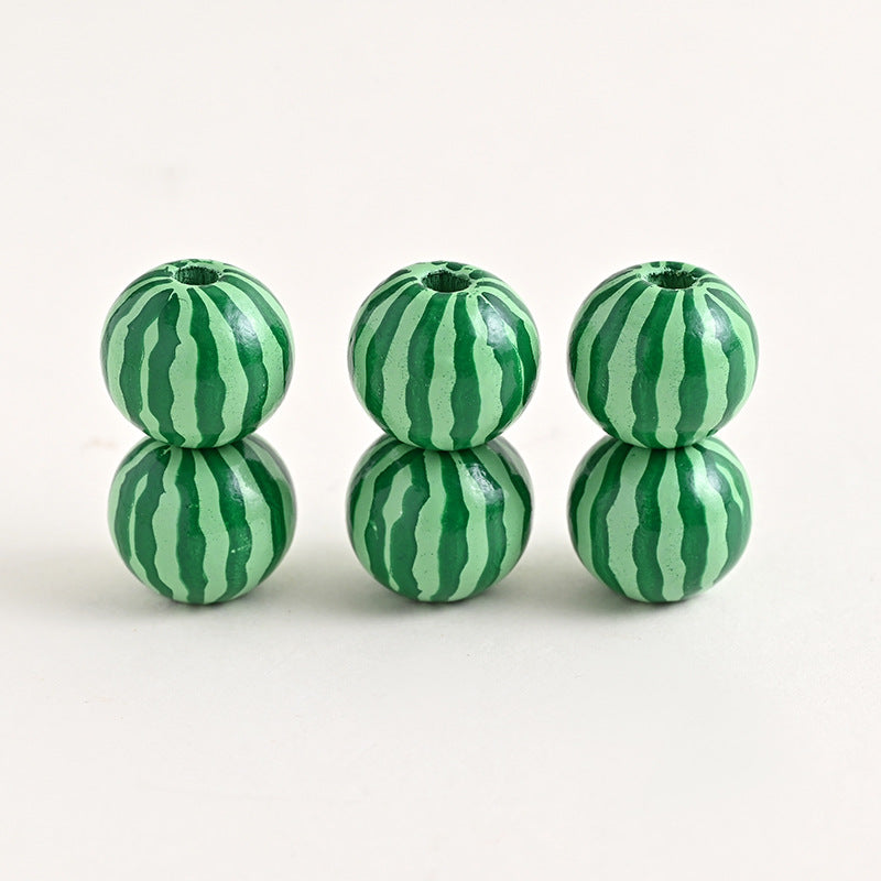 Wholesale 500PCS Watermelon Flamingo Printed Round Wooden Beads