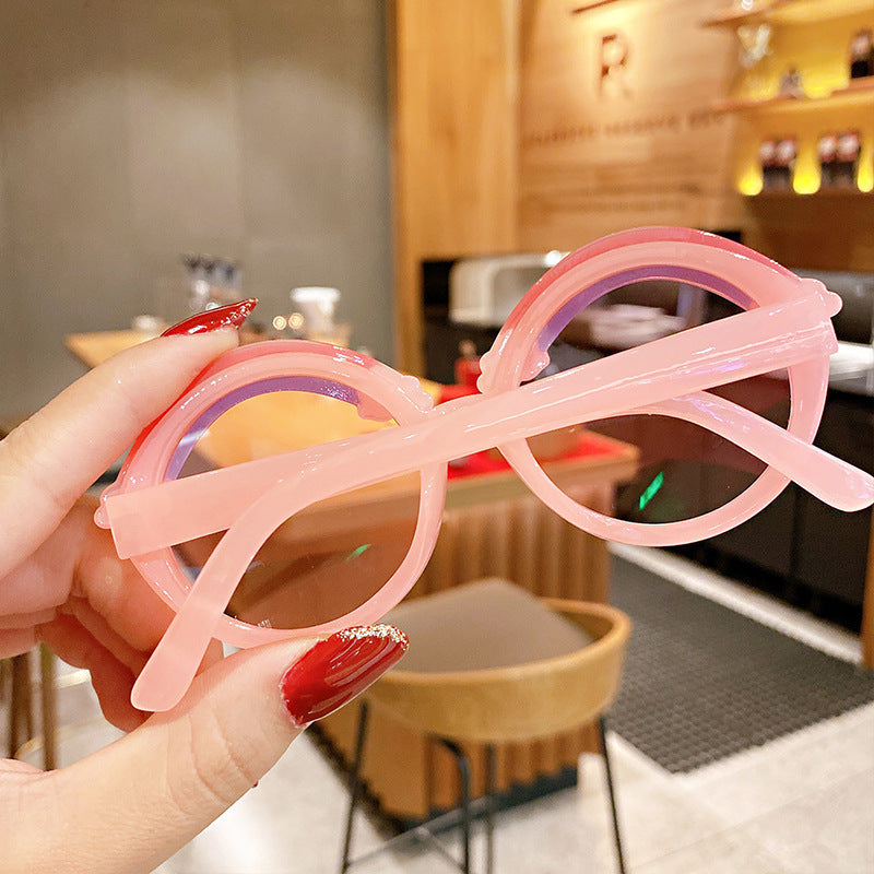 Wholesale New Children's Sunglasses Cute Baby Cartoon Rainbow Frame Sunglasses Personalized Glasses for Boys and Girls