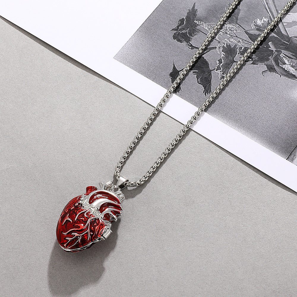 Wholesale Vintage Red Heart Box Necklace