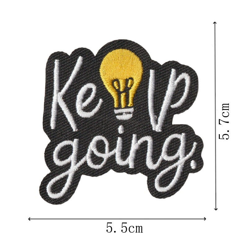 Wholesale Iron On Embroidered Patches Set Of 9 English Letter Inspirational Quote Decorative Clothing Accessories For Coats And ets
