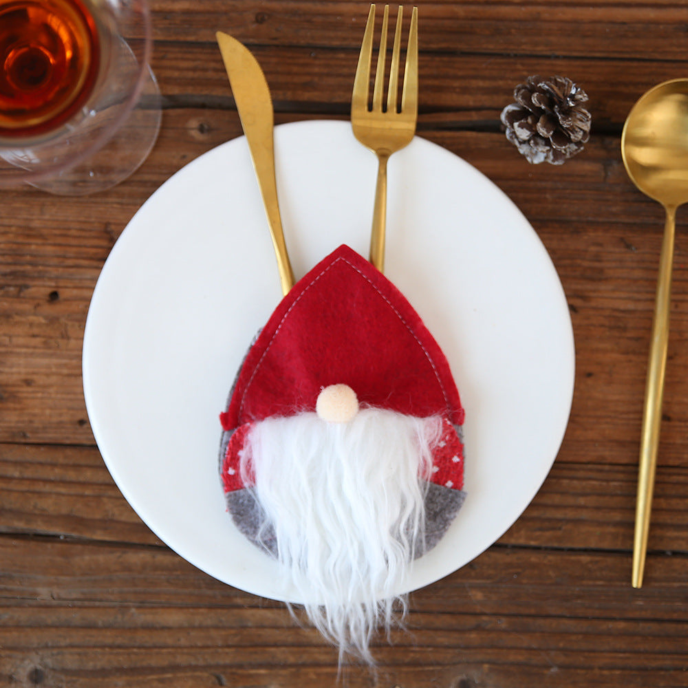 Wholesale Christmas New Santa Claus Fabric Knife and Fork Sets