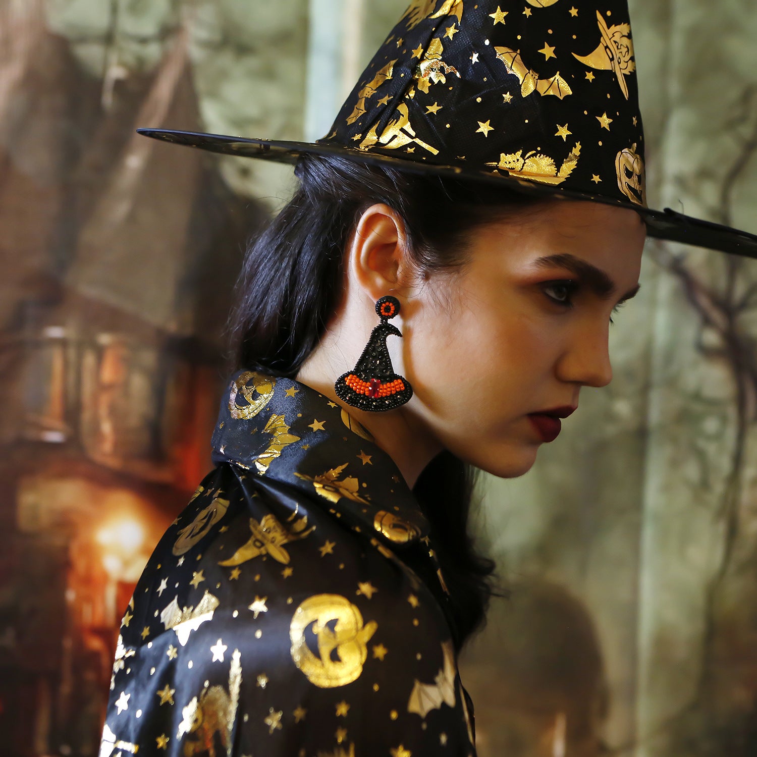 Wholesale Funny Halloween Hat Beads Earrings