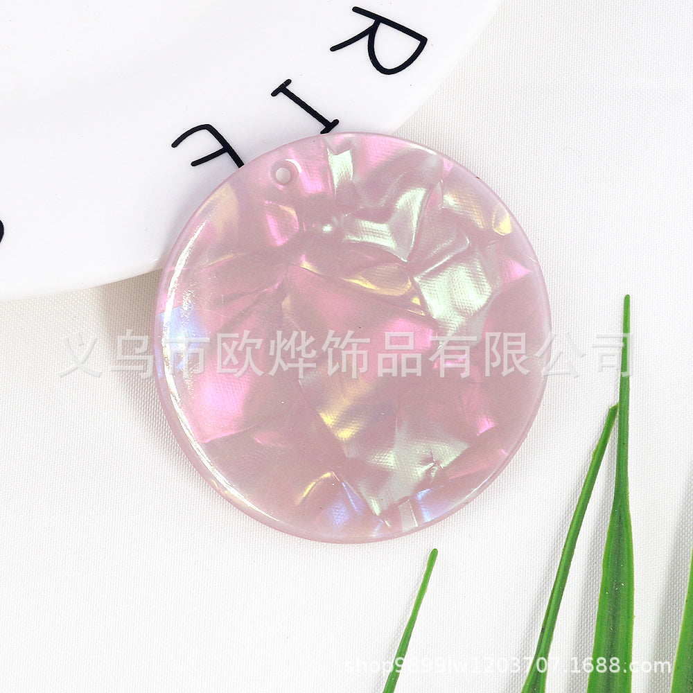 Wholesale 10pcs Textured Acrylic Circle Key Pendant Bookmark