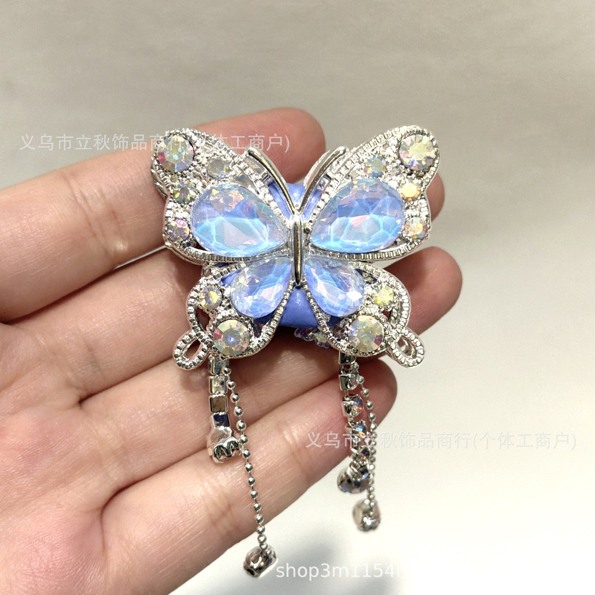Wholesale 10pcs Soft ceramic three-dimensional butterfly crystal tassel beads