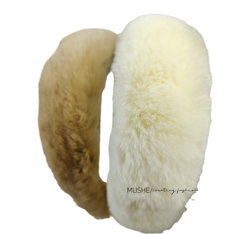 Wholesale Rex Rabbit Plush Wide-brimmed Headband