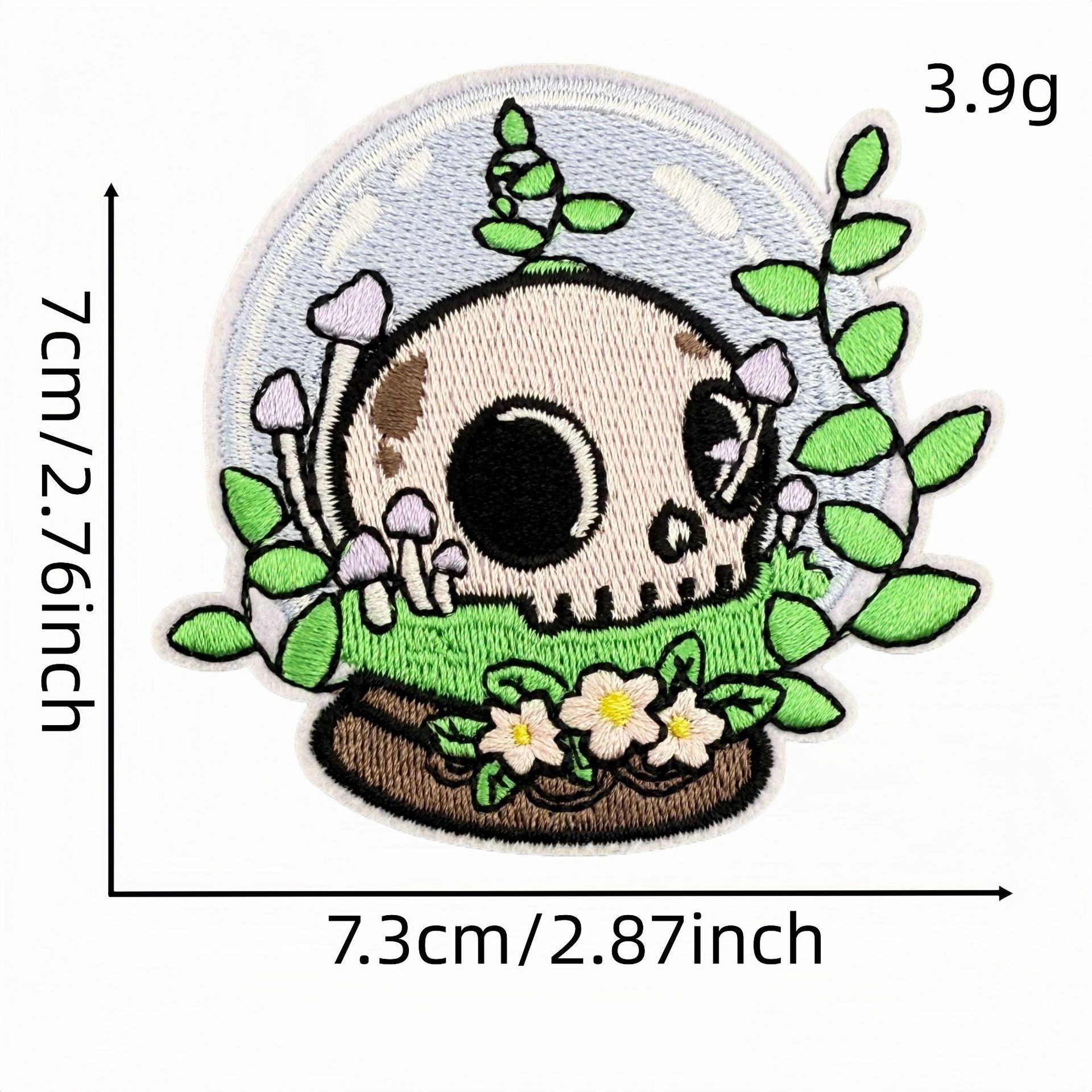 Wholesale Polyester Cartoon Skull Embroidered Patch Hot Melt Adhesive Backing DIY Clothing Bag Decorative Accessory Craft Supply