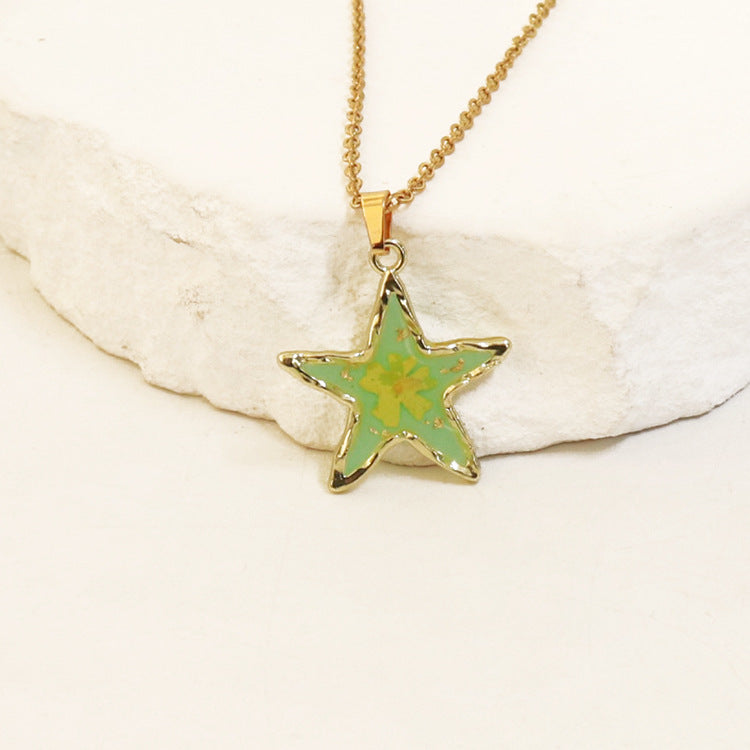 Wholesale 6pcs Real Flower Dried Flower Pendant Immortal Flower Colorful Epoxy Real Flower Necklace