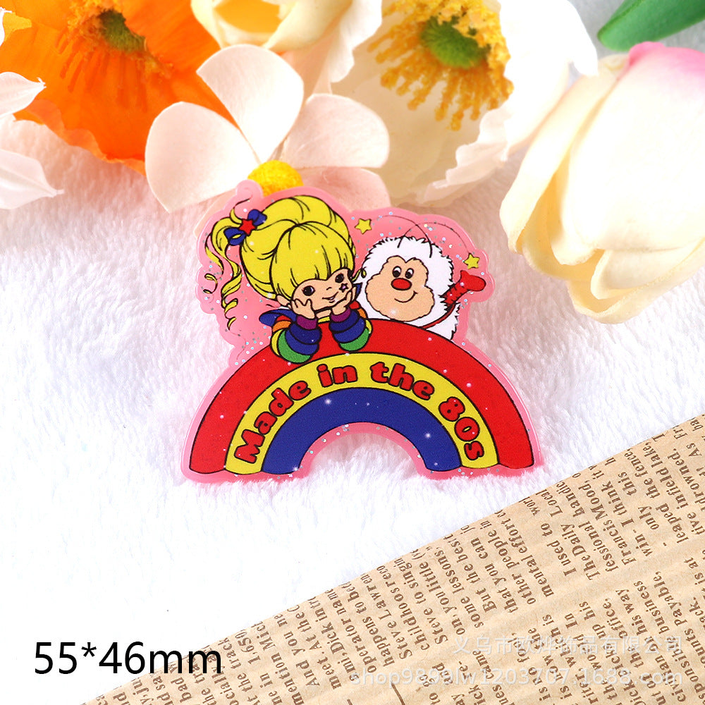 Wholesale 10pcs/pack Cartoon Character Cute Jewelry Pendant Acrylic Pin OLY Exclusive