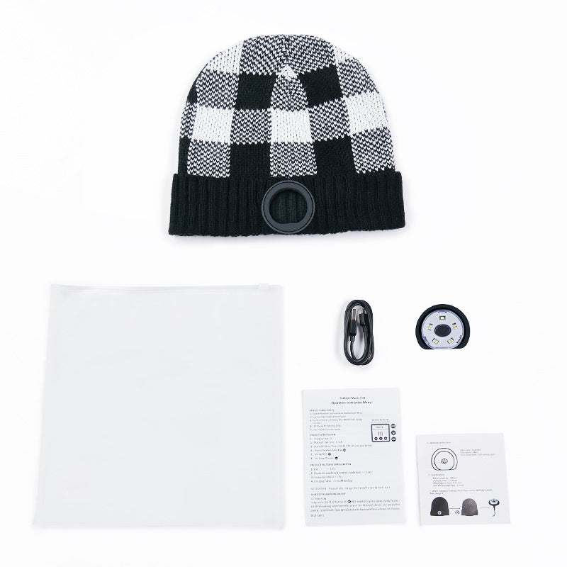 Wholesale LED Lighting Caps with Adjustable Brightness Detachable Night Running Lighting Cap Lights Flanged Knitted Caps