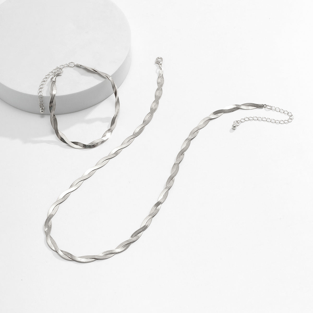 Wholesale Men's Woven Snake Bone Bracelet Necklace