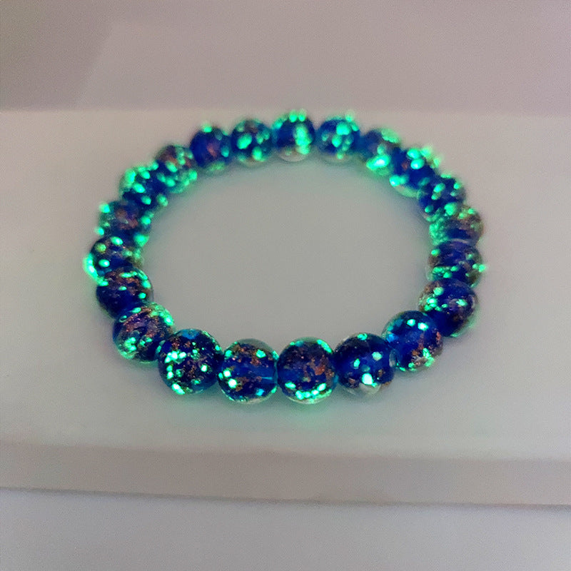 Wholesale Starry Sky Glass Golden Sands Healing Crystal Luminous Bracelet
