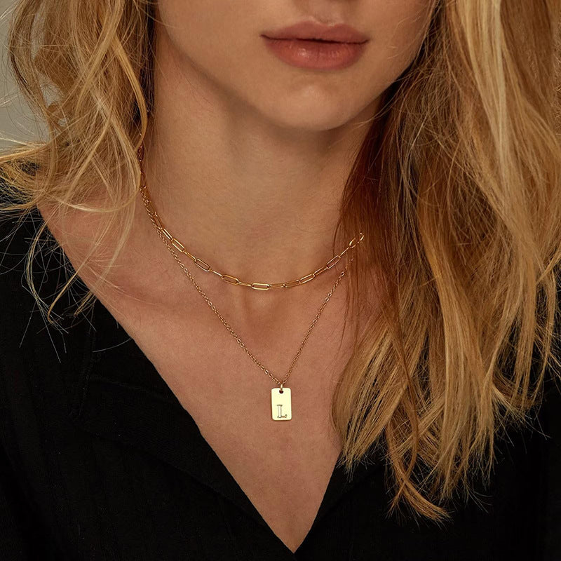 Wholesale English Letter Multi-layer Stainless Steel Necklaces