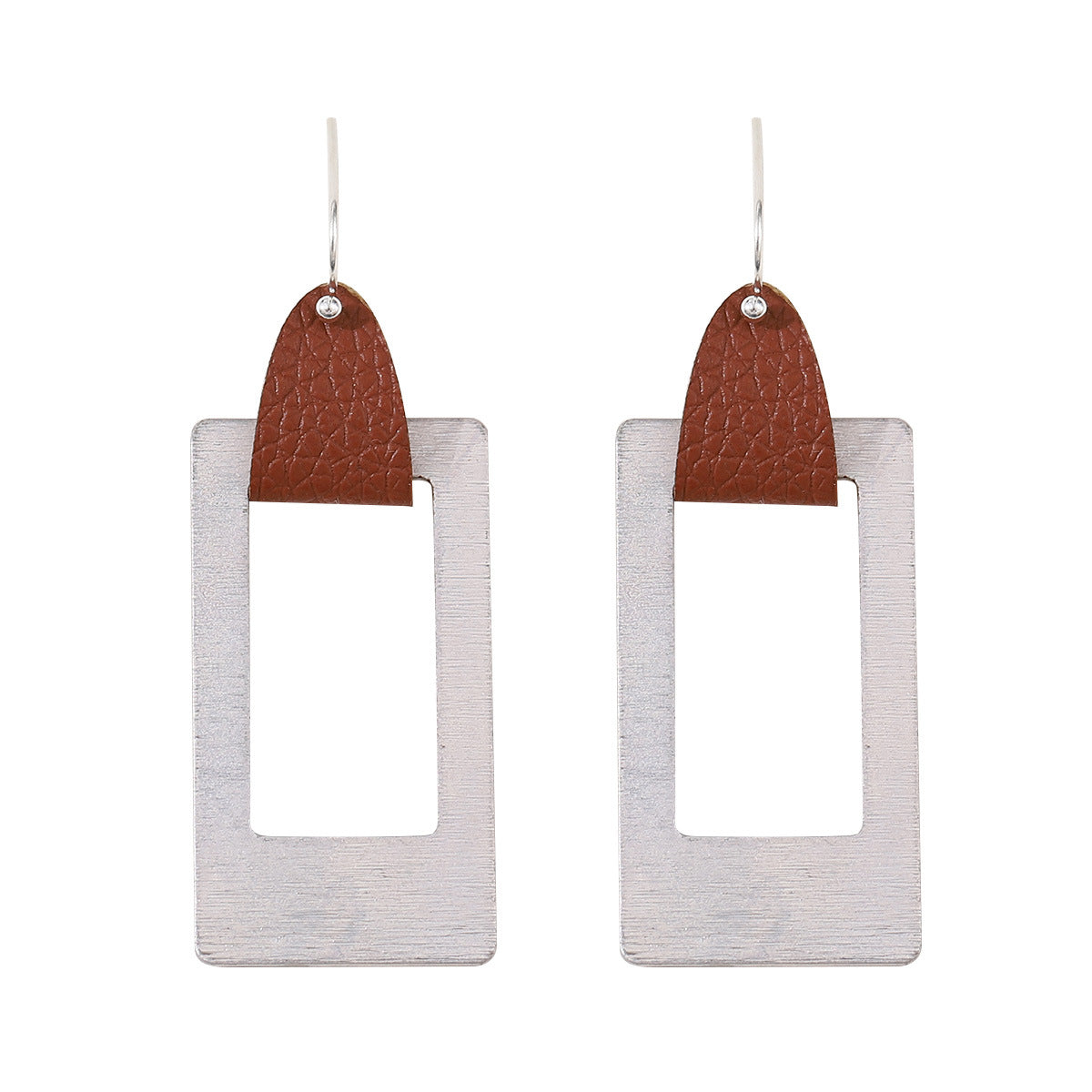 Wholesale Bohemian Sand Silver Leather Earrings All-match Ear Jewelry