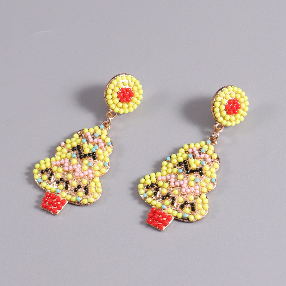 Wholesale Christmas Colorful Rice Bead Earrings