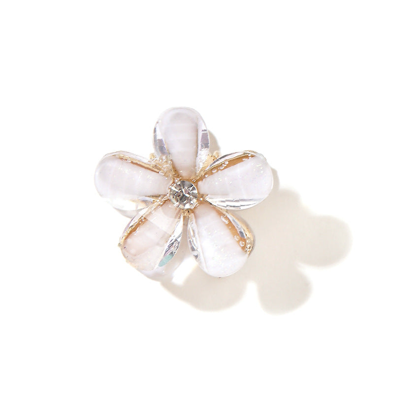 Wholesale Crystal five-petal flower small clip