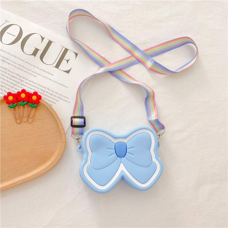 Wholesale Kids Double Sided Butterfly Silicone Messenger Bag