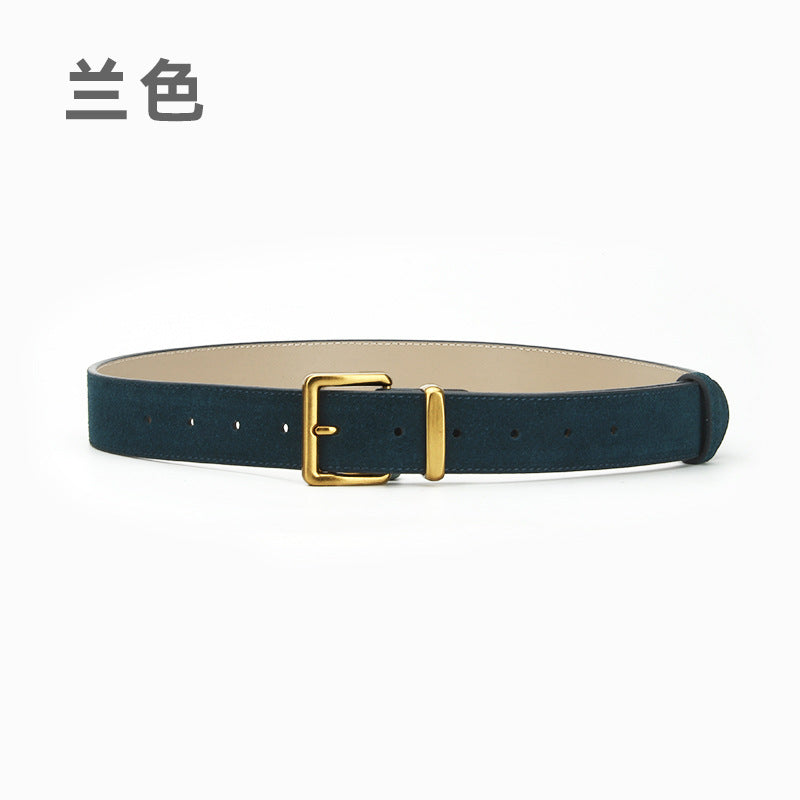 Wholesale Pin buckle genuine leather nubuck belt