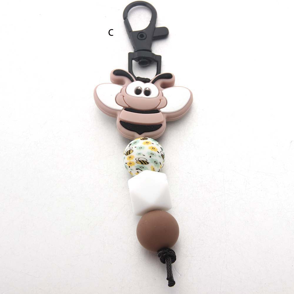 Wholesale Silicone Bead Bee Animal Keychain