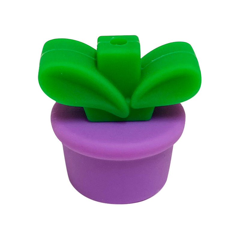 Wholesale Flower Pot Grass Silicone Beads