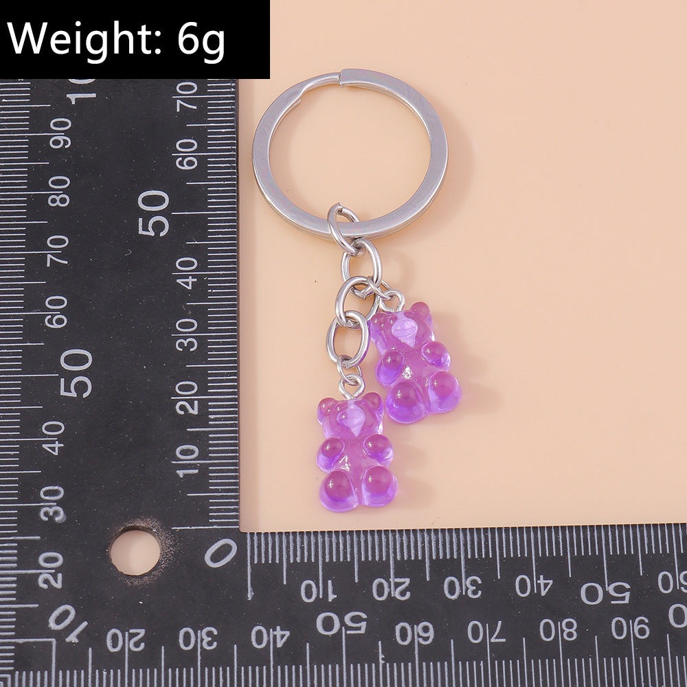 Wholesale Candy Bear Cloud Little Yellow Duck Metal Keychain