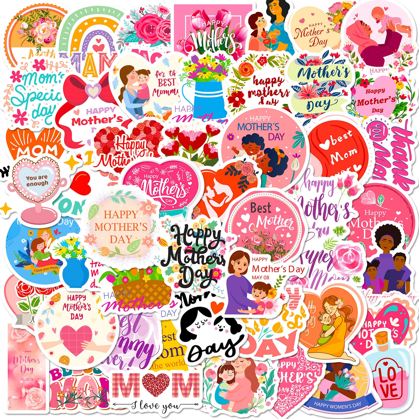 Wholesale 50-200pcs Mother's Day stickers HAPPY MOTHER'S DAY stickers