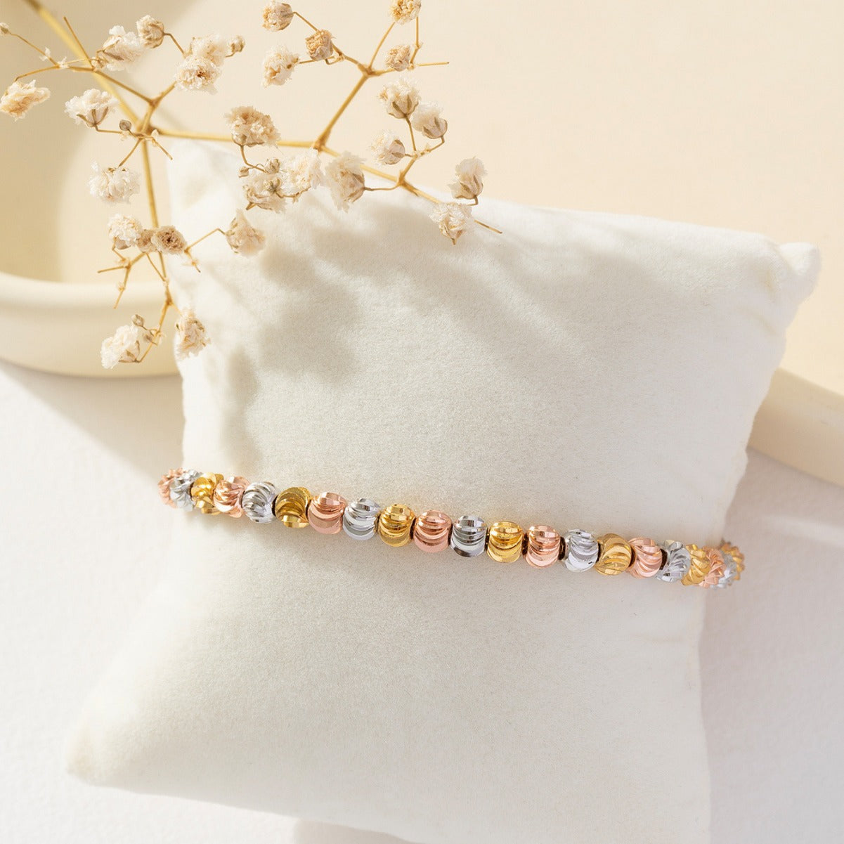 Wholesale Gold and silver tricolor Watermelon bead bracelet