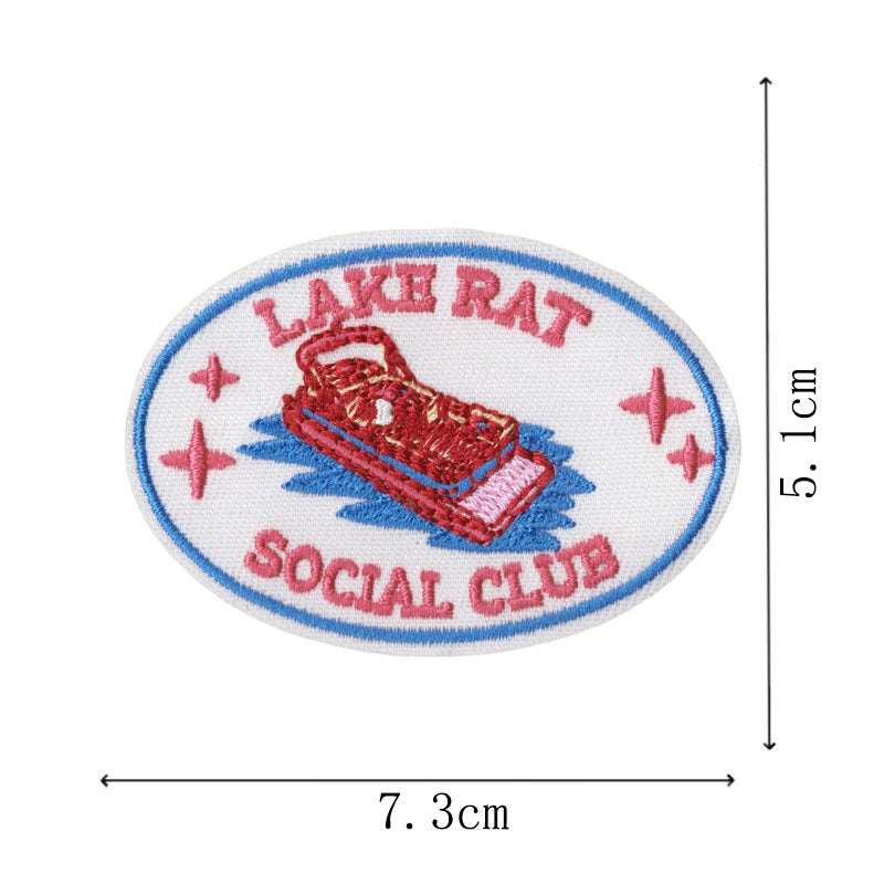 Wholesale Stylish Bar Theme Embroidered Patches Embroidery Thread Set Of 16 Cartoon Letter Badges For et DIY Scrapbook Fashion Accessory