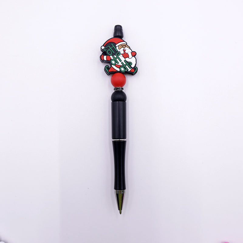 Wholesale Cartoon Christmas Tree Handmade Silicone Bead Pen Plastic Ball Point Pen