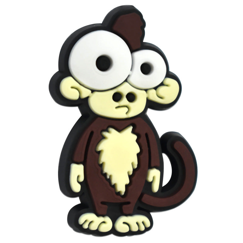 Wholesale  Random  100pcs/pack Cartoon Animal Series PVC Soft Rubber 3D Beads