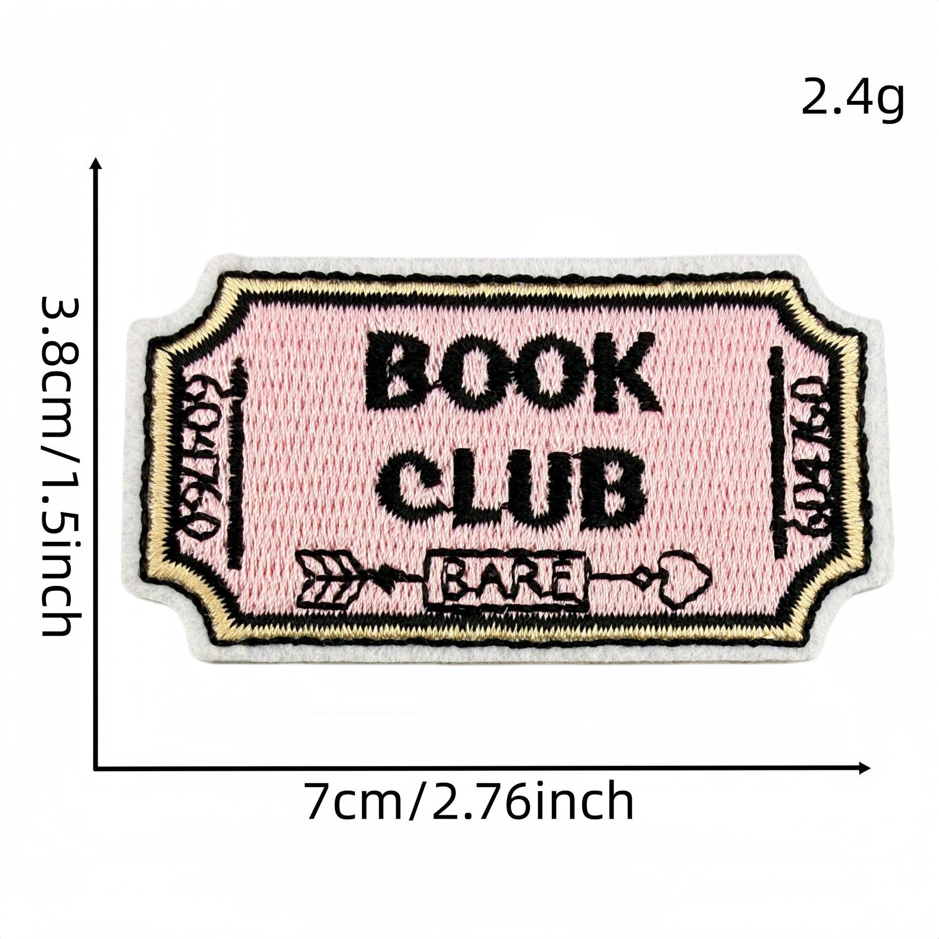 Wholesale Pink Reading Theme Embroidered Patches Book Decorative Stickers 15Pcs For Clothes Bags DIY Gift Boutique Resale