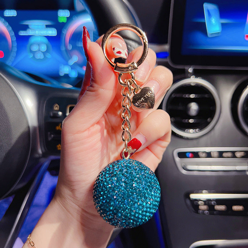 Wholesale Clay Full Diamond Round Ball Crystal Ball Keychain