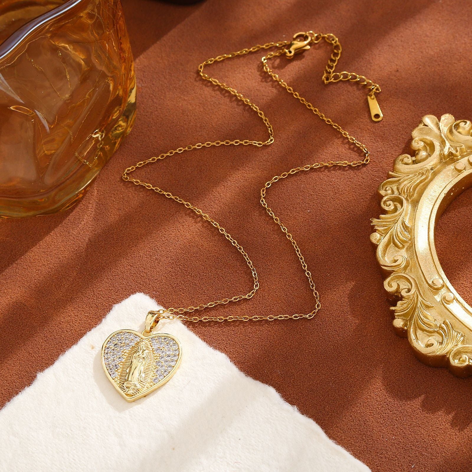 Wholesale Micro inlaid love heart Titanium Steel Necklace