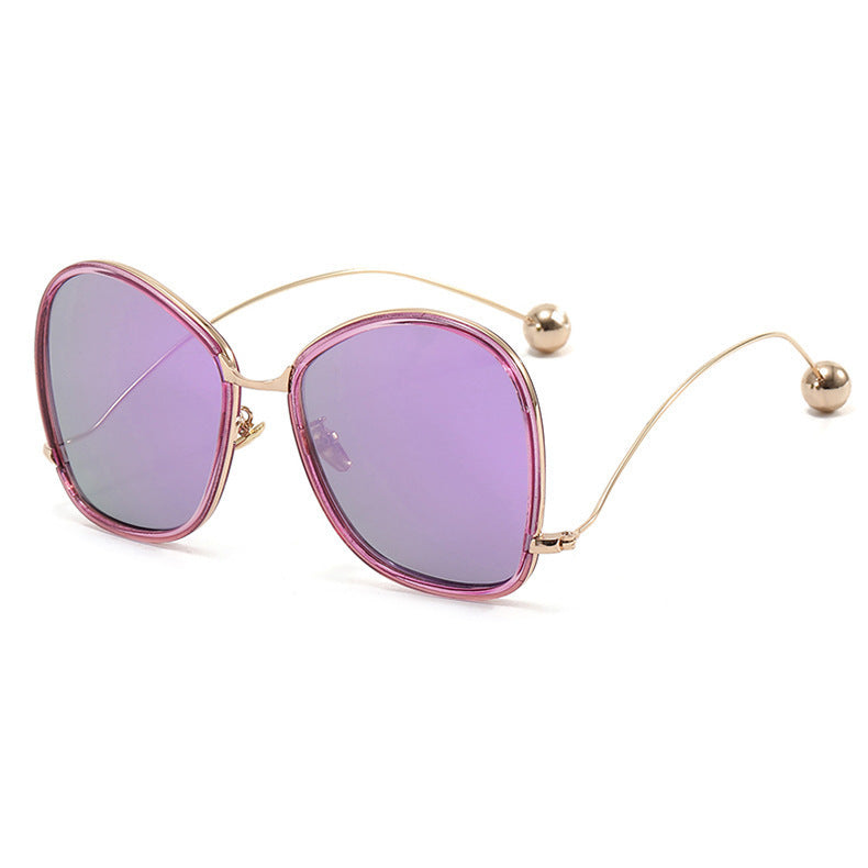 Gafas de sol curvas de metal de metal al por mayor