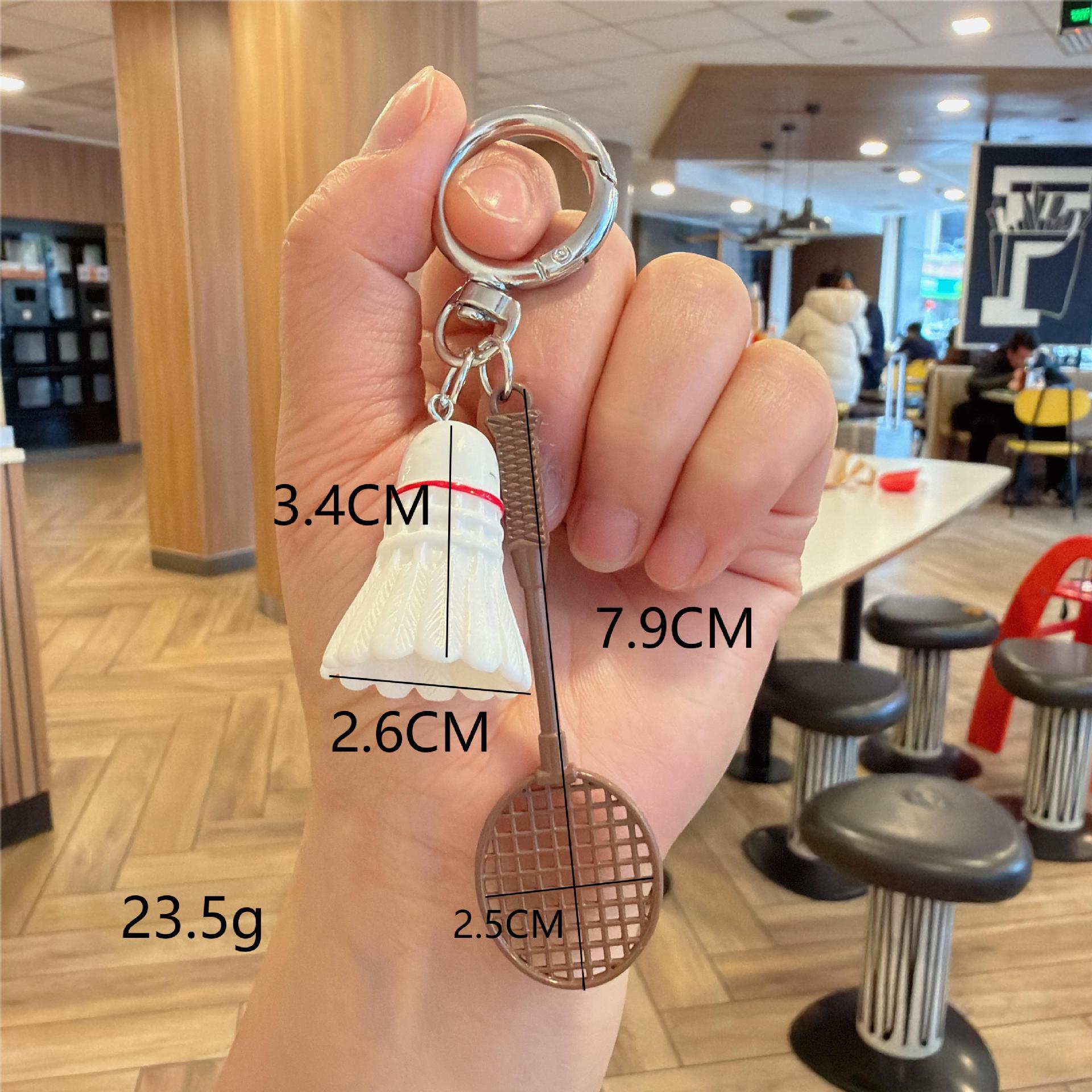 Wholesale Green Acrylic Badminton Racket Keychain Sports Fan Bag Charm Decorative Gift For Girls