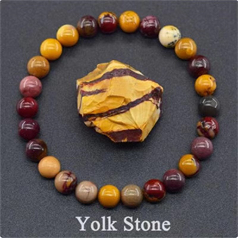 Wholesale 8mm rose natural stone tiger eye crystal elastic bead bracelet