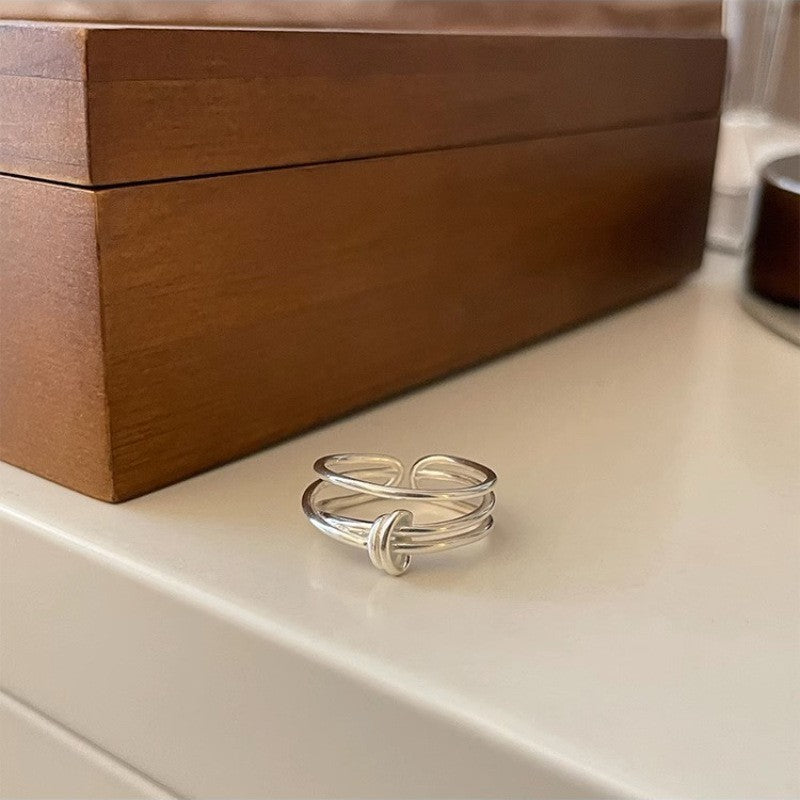 Wholesale 925 silver plate plain ring, high-end, versatile and adjustable opening