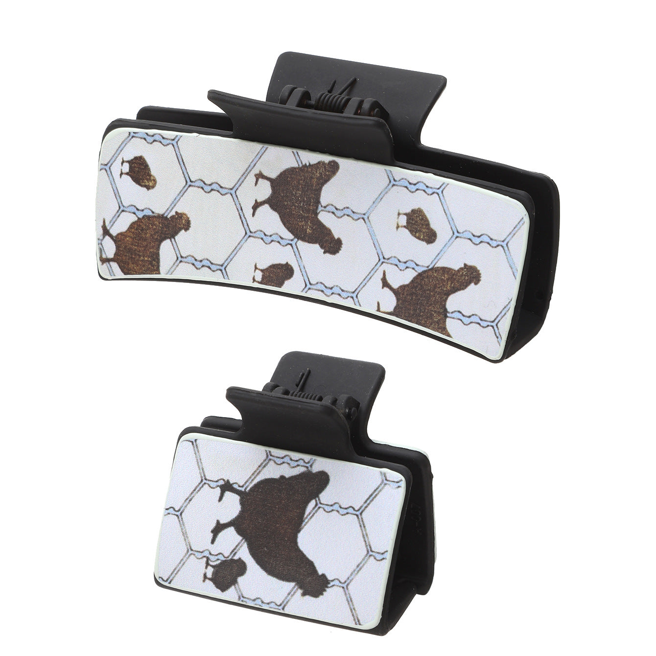 Wholesale Western Style  Animal Pattern Leather Shark Clip  Grab Clip Combination