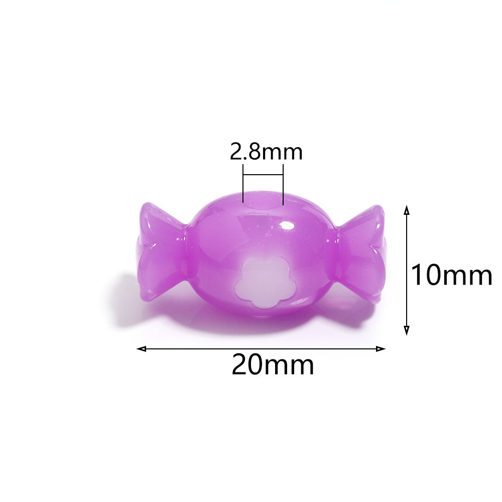Wholesale  40pcs Jelly two-color colored candy acrylic beads