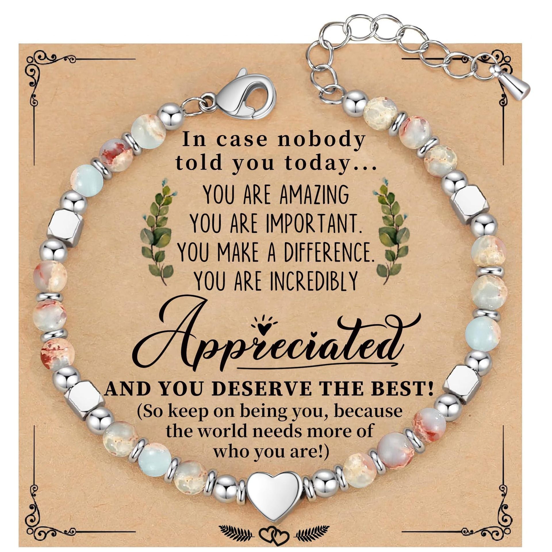 Wholesale Natural Stone Blue Heart Bracelet Fashion Jewelry Accessory Everyday Gift