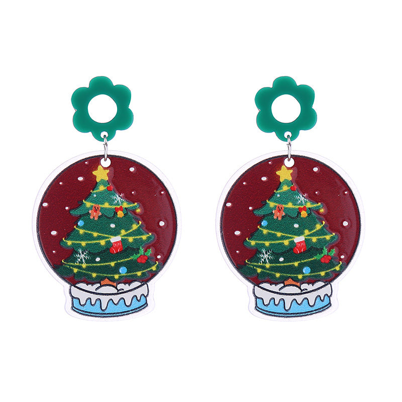 Wholesale Christmas Double-sided Glitter Acrylic Earrings