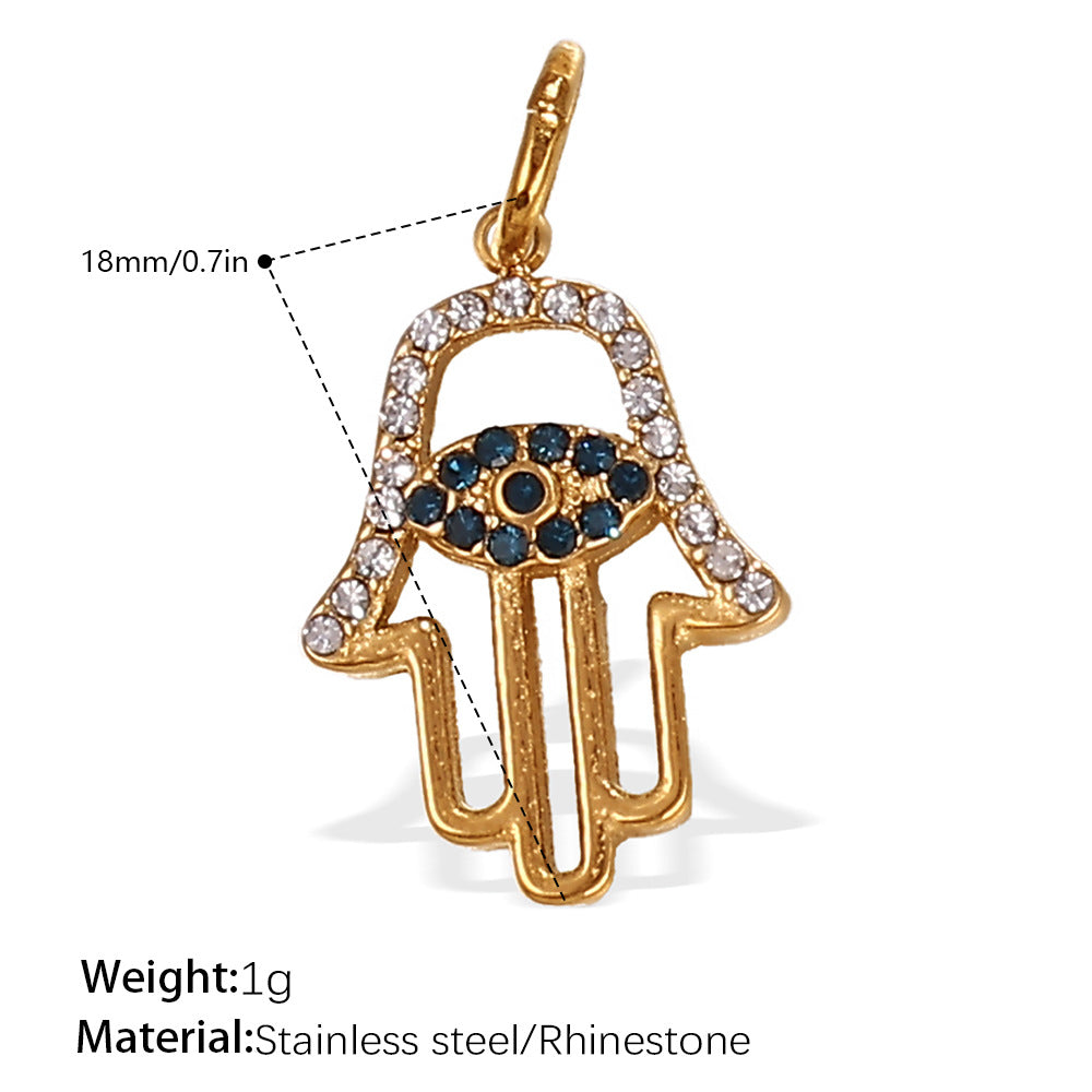 Wholesale Stainless steel 18K gold-plated palm eye pendant