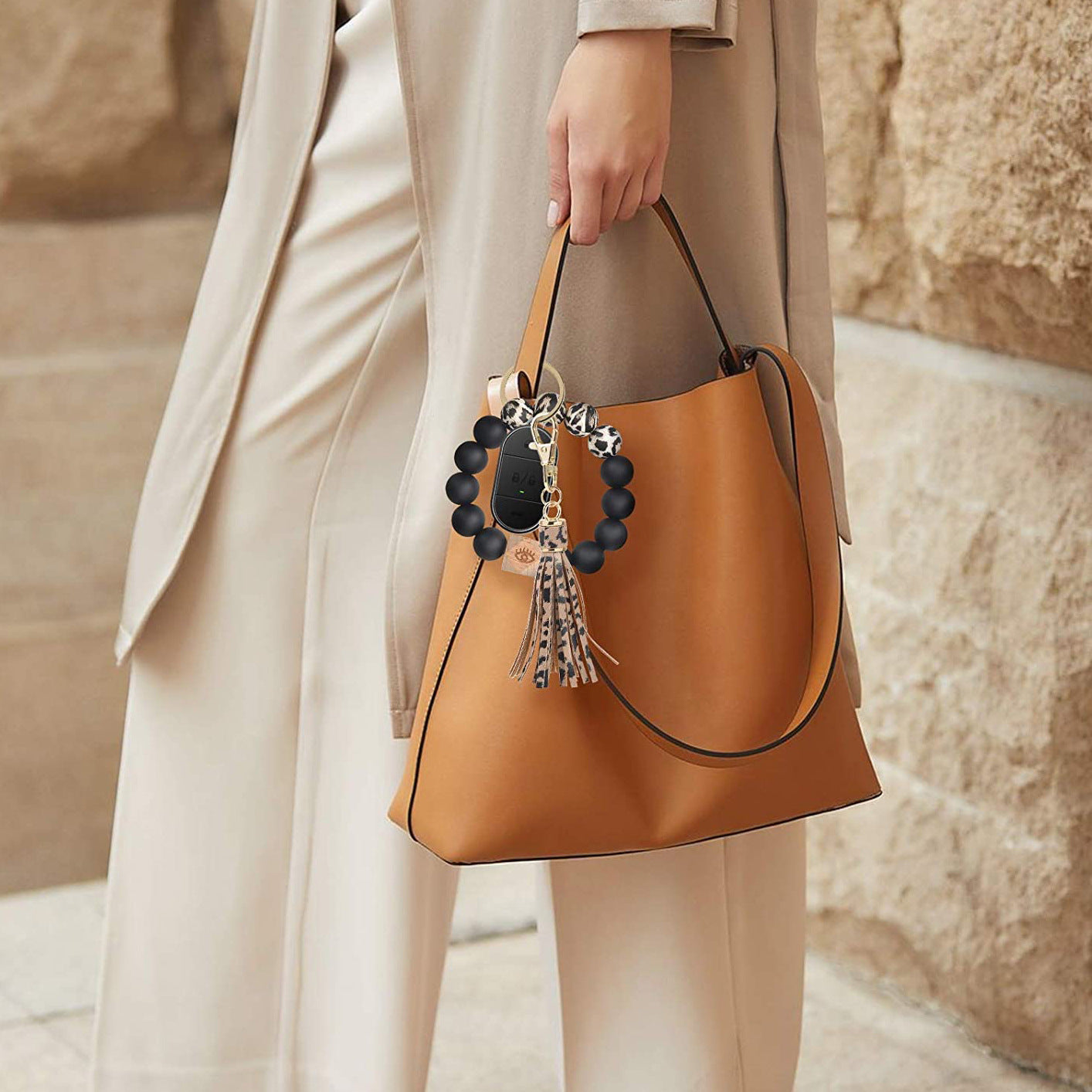 Wholesale PU Tassel Keychain Leopard Camo Silicone Wrist Keychain