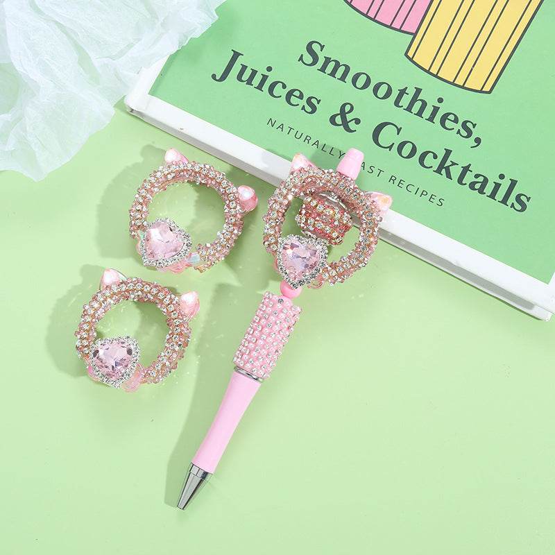 Wholesale 10pcs Heavy Industries Cat Head Love Zircon Flower DIY Beads