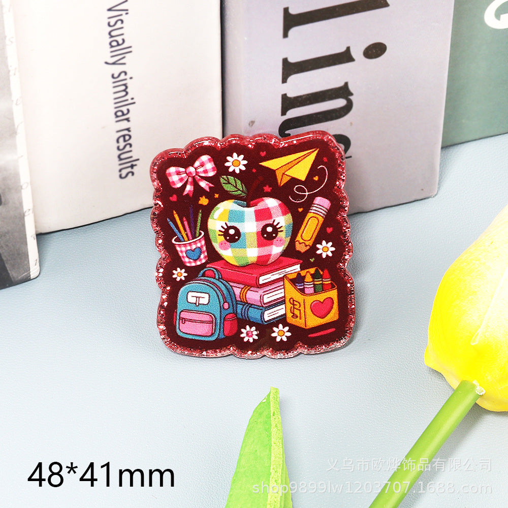 Wholesale 10pcs Cartoon pencil letters bag accessories acrylic DIY