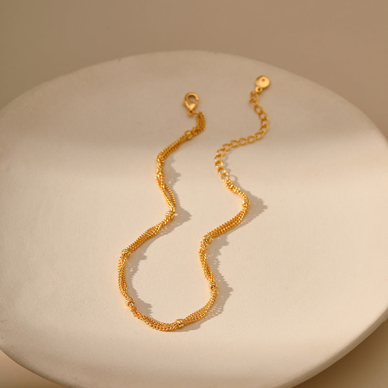 Wholesale Multi-layer Chain Design Vintage Gold Plated Anklet