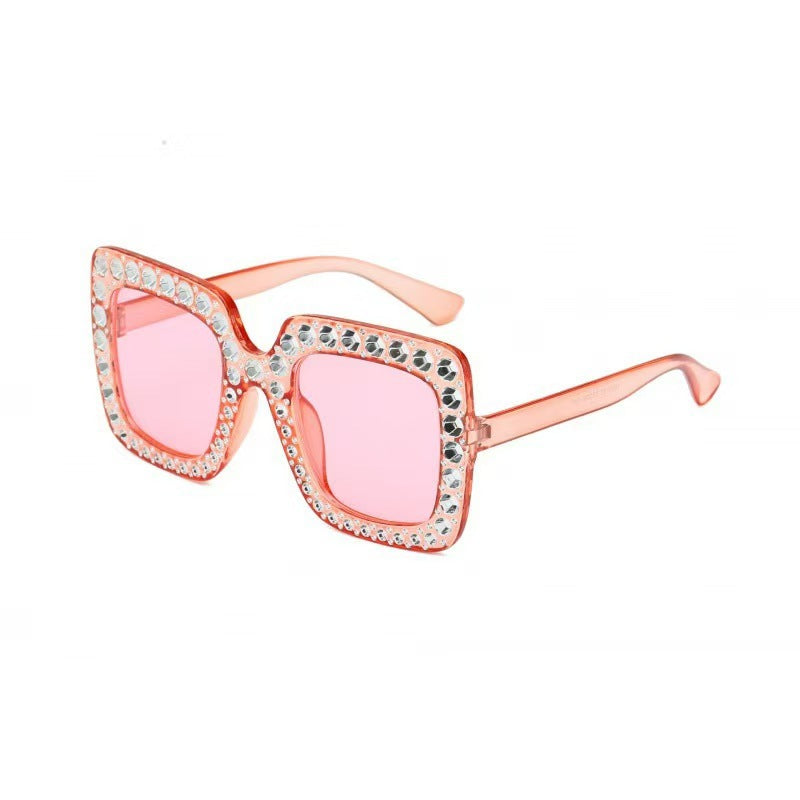 Wholesale Large box diamond studded street photography UV resistant sunglasses