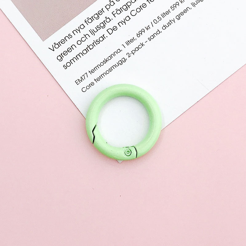 Wholesale 10pcs  New 25mm Spring Ring diy Jewelry Accessories Candy Color Baking Paint Open Ring Hardware Keychain Accessories