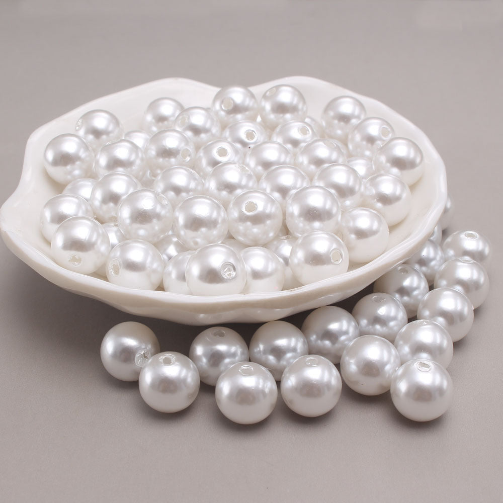 Wholesale 6-30MM Pure White ABS Imitation Pearl Loose Beads