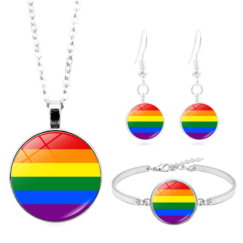 Wholesale Iridescent Time Gem Necklaces Set